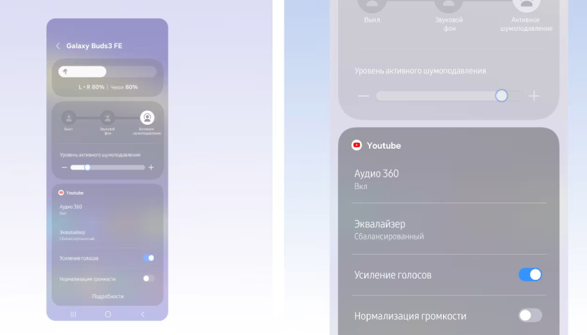 Полное управление звуковым пространством Samsung Galaxy Buds3 FE 